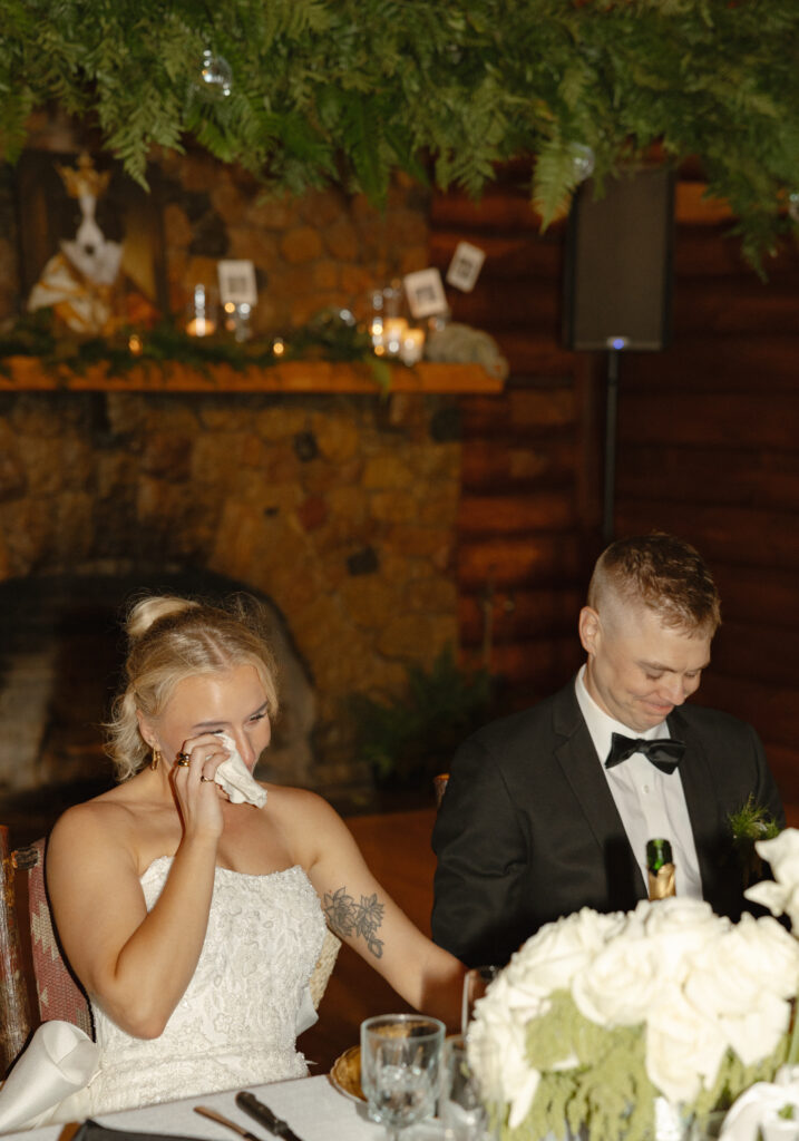 A married couple celebrating their luxurious wedding Ruttger's Lake Resort