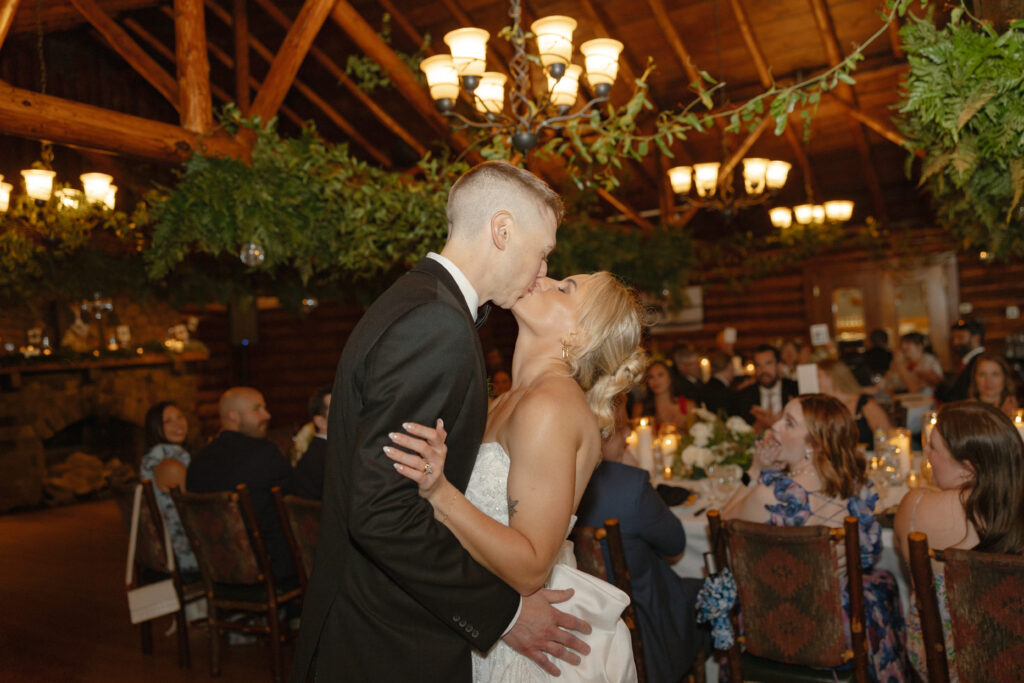 A married couple celebrating their luxurious wedding Ruttger's Lake Resort