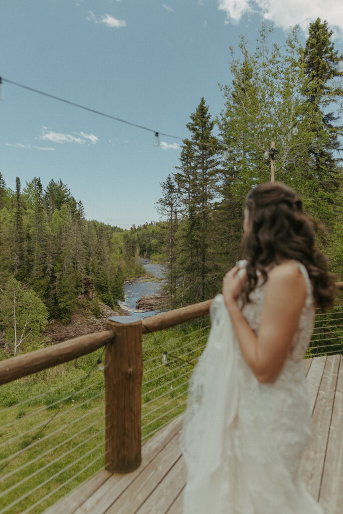 A couple eloping on Black Beach along the North Shore of Minnesota