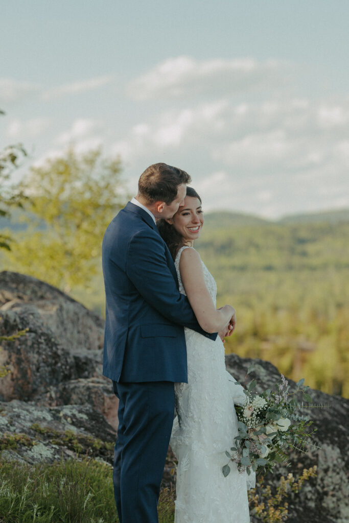 A couple eloping on Black Beach along the North Shore of Minnesota