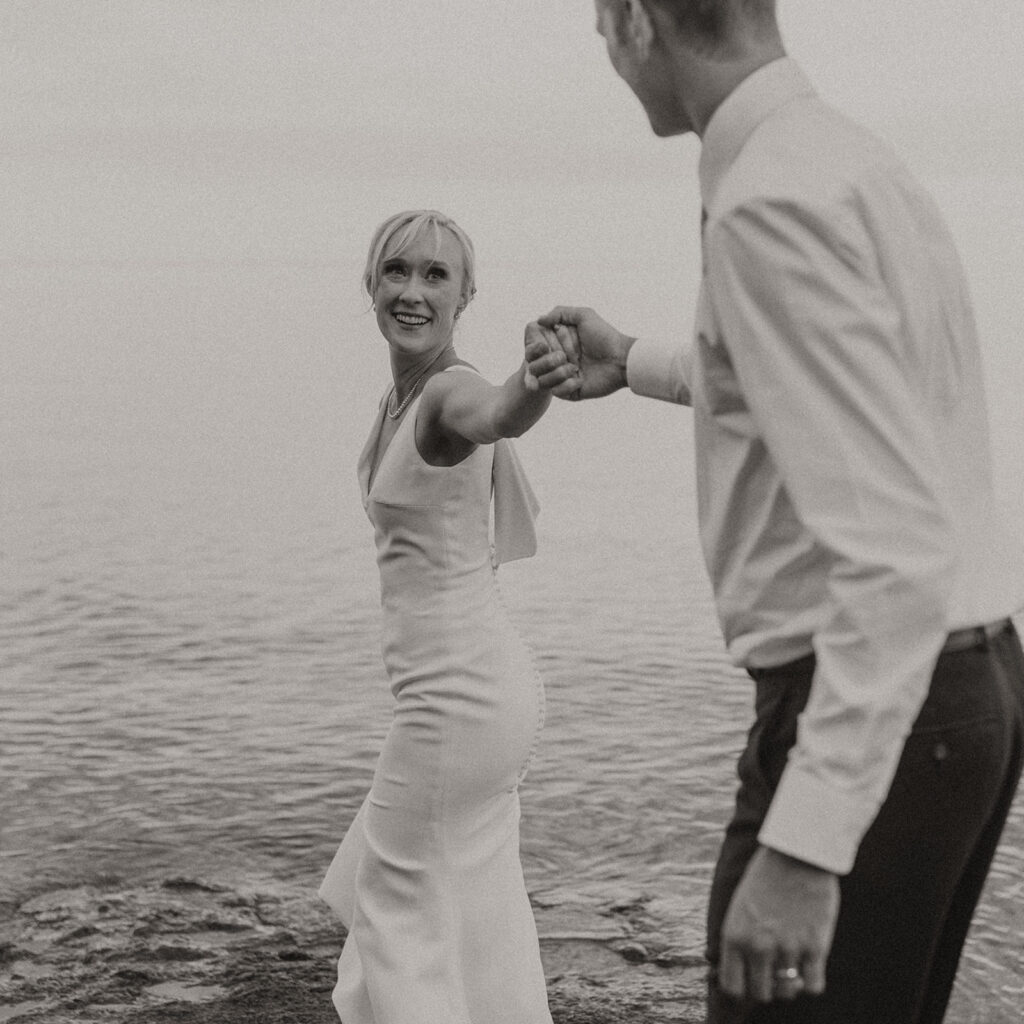 Couple eloping in Minnesota's North Shore