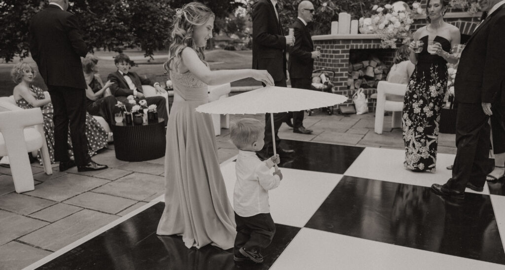Guests gathering at a private estate following an Ohio city hall wedding