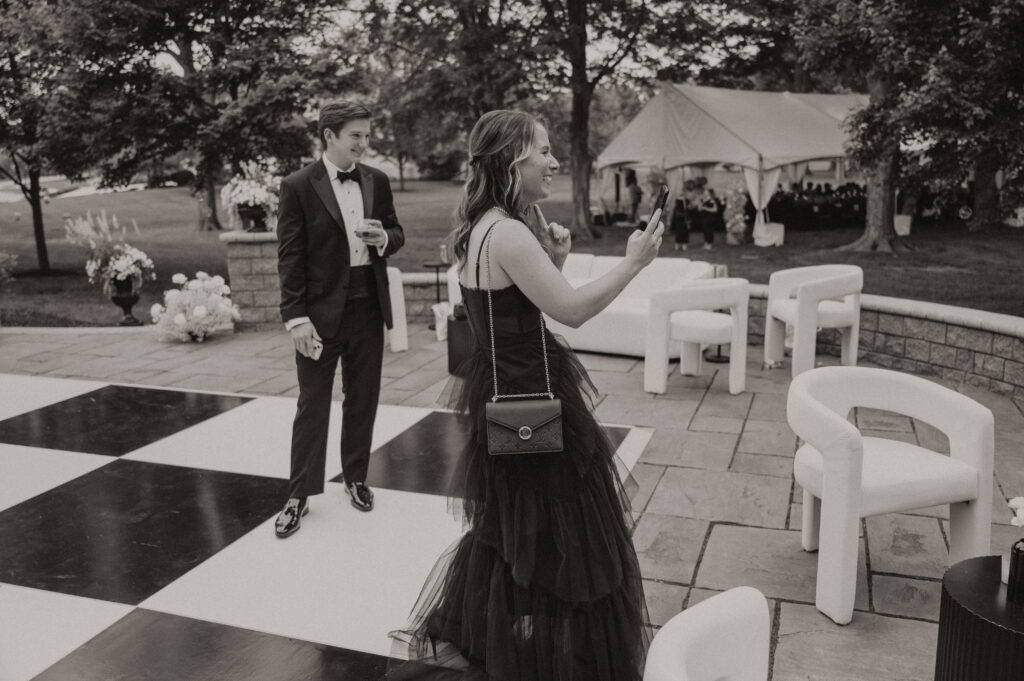 Guests gathering at a private estate following an Ohio city hall wedding