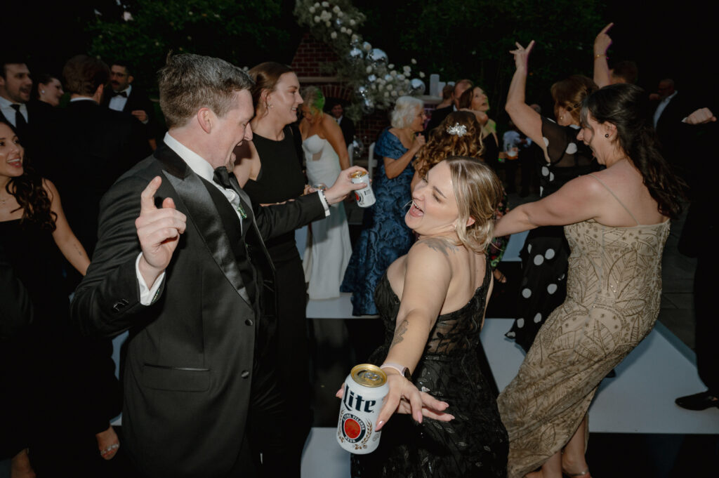 Guests gathering at a private estate following an Ohio city hall wedding
