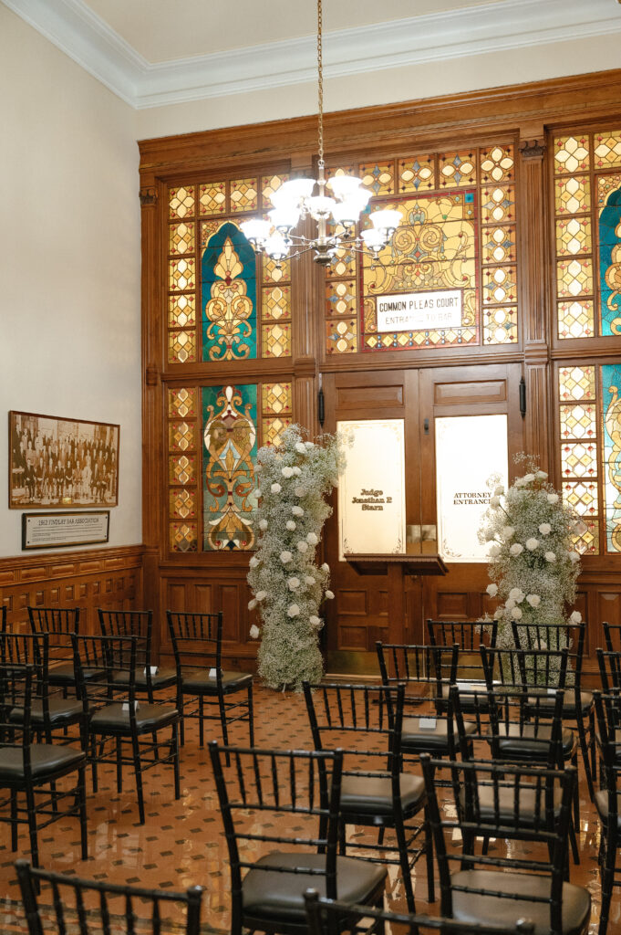 Refined details at intimate Ohio city hall wedding