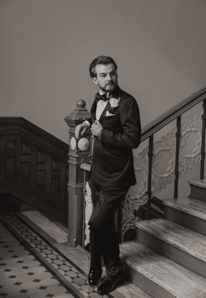 Newlyweds sharing a quiet moment after their Ohio city hall wedding