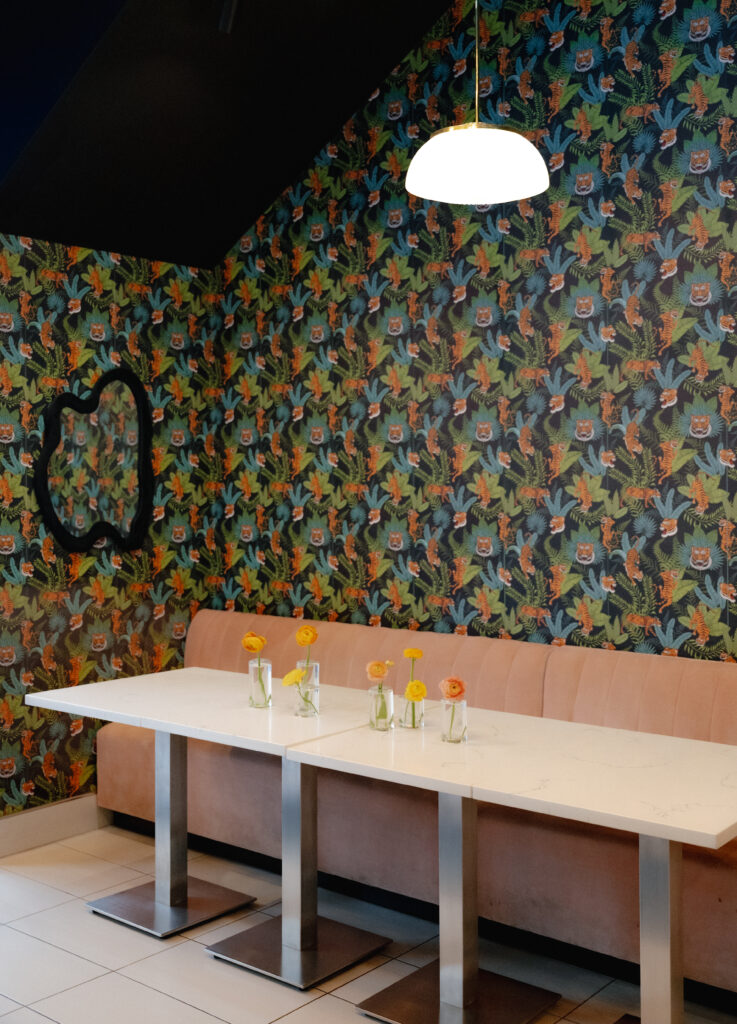 Colorful table styling at an Ohio wedding welcome party