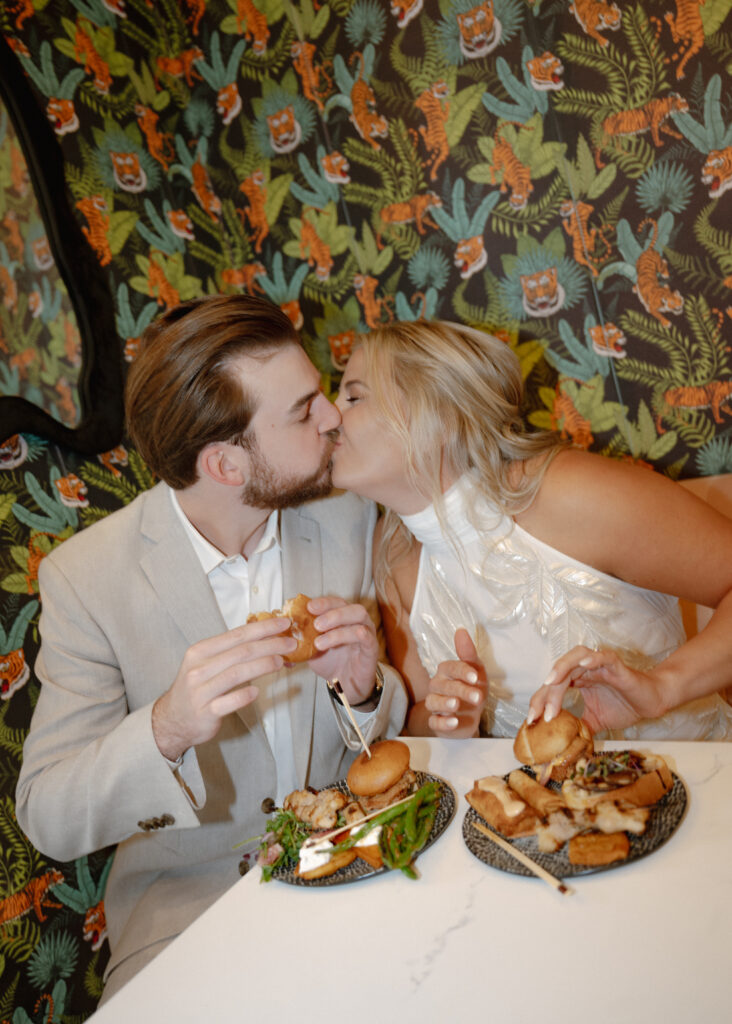 Candid moment of couple during an intimate wedding welcome party