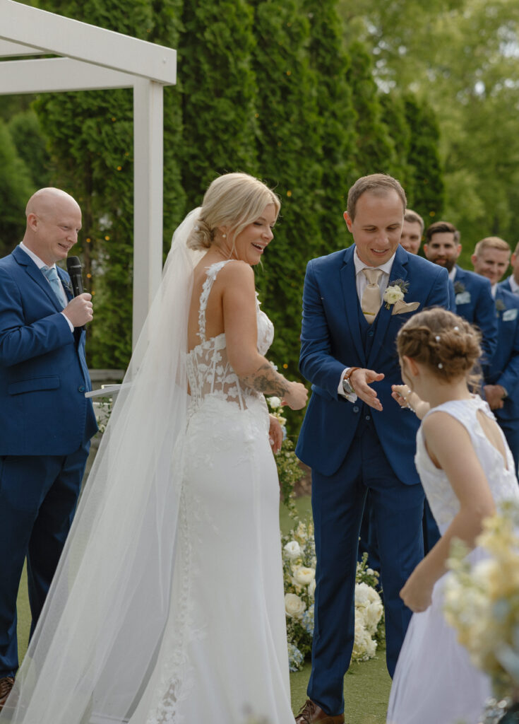 Emotional ceremony moment at a Medicine Lake wedding at The Hutton House