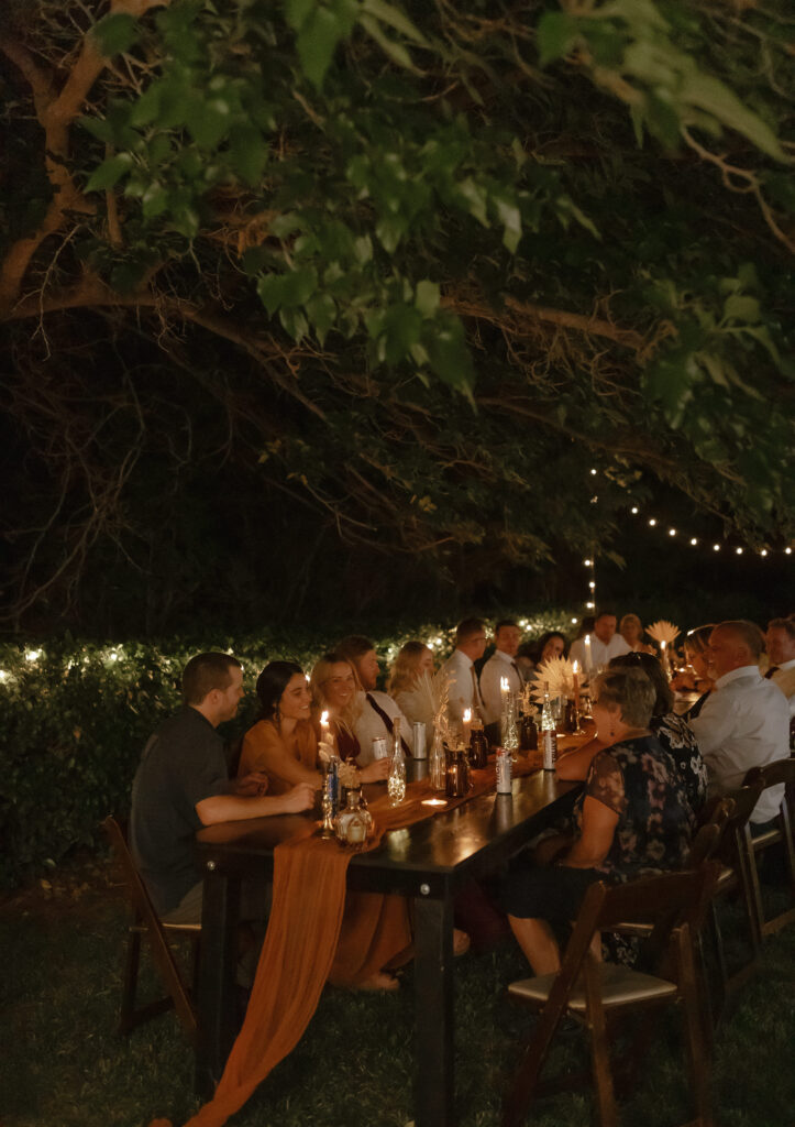 Intimate post-ceremony celebration in Southern Utah
