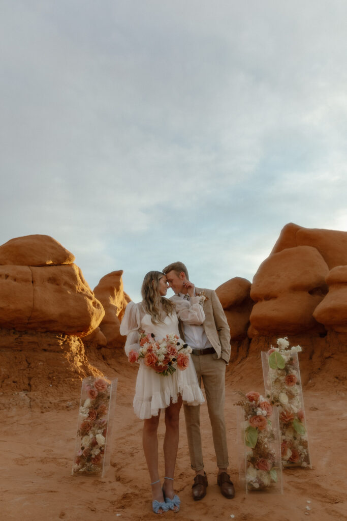 Colorful desert elopement inspiration in Goblin Valley Utah