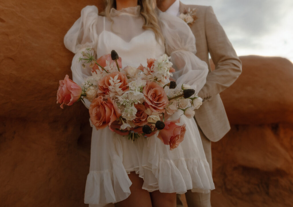 Colorful desert elopement inspiration in Goblin Valley Utah